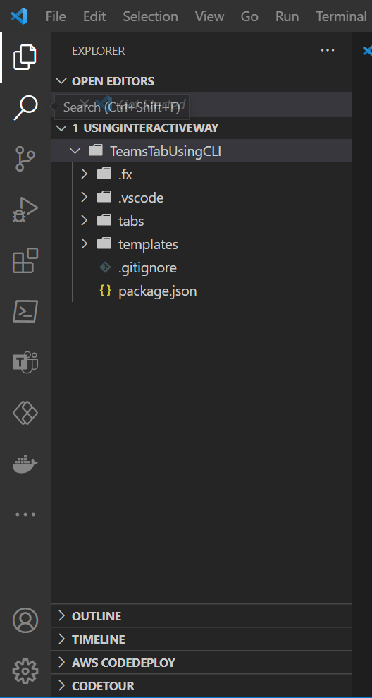 How to scaffold a new Teams Tab project